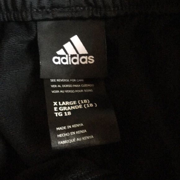 Adidas Black/white sweats XL BOYS/fit SM in women - Picture 3 of 4